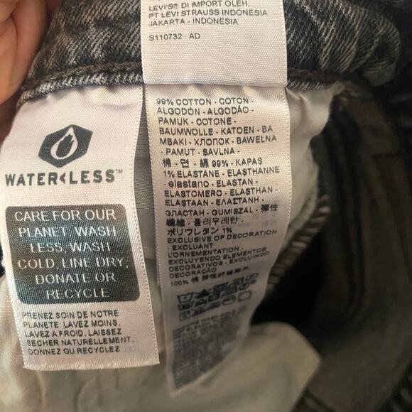 Levi's Ribcage Straight Ankle Jeans Gray Black Premium Button Fly Women 28 x 29 - Picture 14 of 15